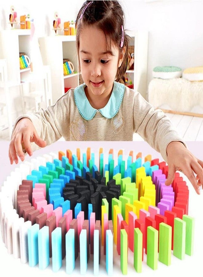 REMANG 120Pcs Wooden Creative Educational Play Toy Dominos Building Block Game for Kids/Men/Women Relaxing Stacking Game, Family Fun Party Toy (Multicolor) - Image 2