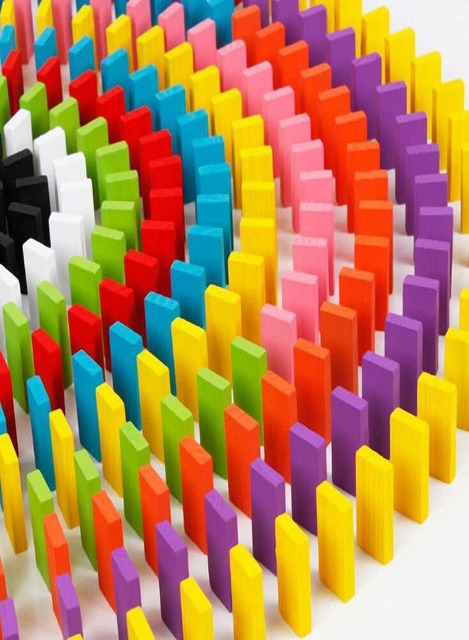 REMANG 120Pcs Wooden Creative Educational Play Toy Dominos Building Block Game for Kids/Men/Women Relaxing Stacking Game, Family Fun Party Toy (Multicolor) - Image 1