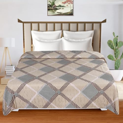 la' amour Super Premium Quilt Cover Double Bed with Zipper Blanket Cover/rajai Cover/Comforter Cover/Duvet Cover King Size Soft Cotton Breathable Skin Friendly Stuff 90x100 Inches, Color- Beige Black - Image 3