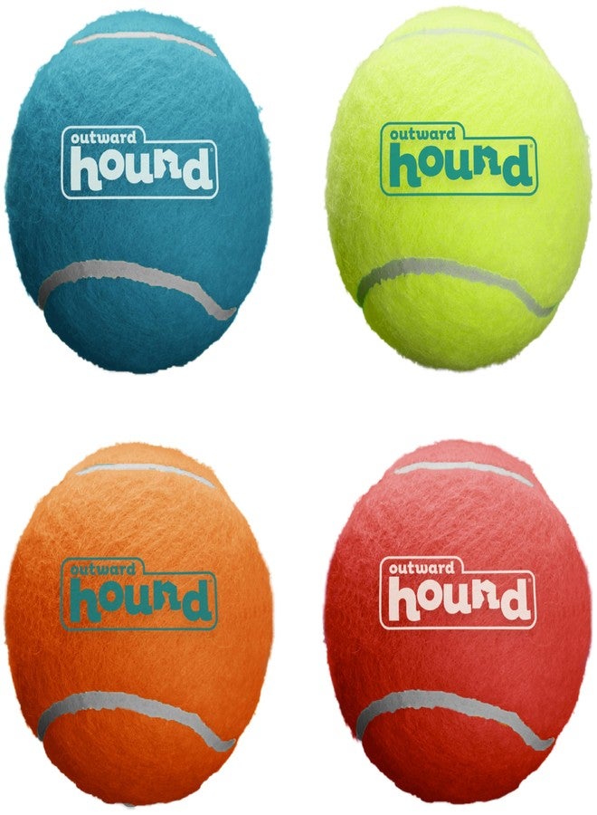 Outward Hound Squeaker Ballz 4-Pack Tennis Ball Dog Toys with Squeaker, Interactive Fetch Play for Pets Under 50 lbs, Training Balls for Indoor & Outdoor Exercise, Medium, 2.5-inch - Image 1