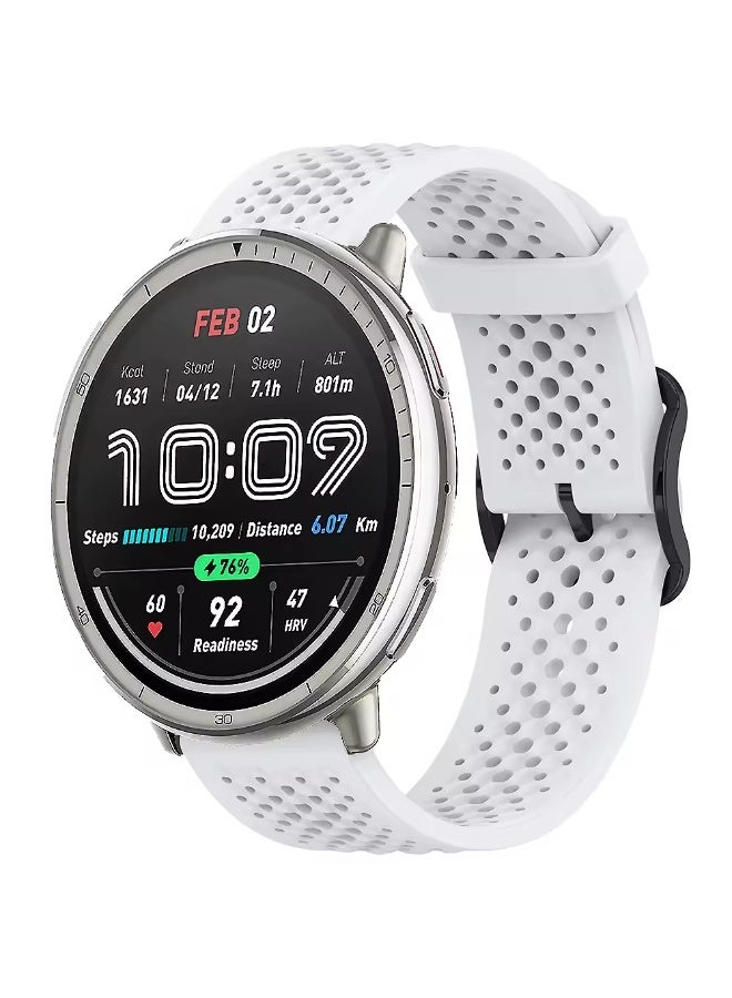 shomira 22mm Watch Band Breathable Soft Hole Wristband Compatible with Samsung Galaxy Watch 3 45mm/Watch 46mm/Gear S3/Huawei watch GT4 GT3 46MM/Huawei Watch 3/4/GT2E/GT2 Pro/GT GT2 46MM/Amazfit GTR 4/3/3Pro/2/2e (White) - Image 1
