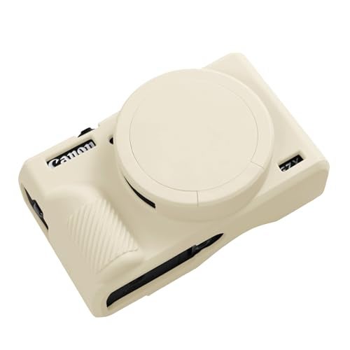 Easy Hood G7X Mark III Case, Protective Case for Canon Powershot G7X Mark III Digital Camera, Removable Lens Cover Silicone Sleeve Soft Camera Cover Rubber Protective Body Skin- Beige - Image 1