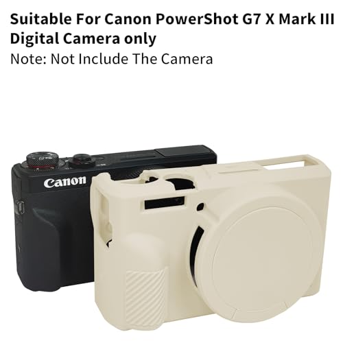 Easy Hood G7X Mark III Case, Protective Case for Canon Powershot G7X Mark III Digital Camera, Removable Lens Cover Silicone Sleeve Soft Camera Cover Rubber Protective Body Skin- Beige - Image 5