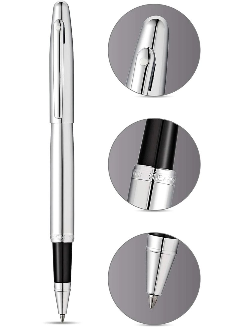 Sheaffer Rollerball Pen - VFM Polished Chrome Finish Barrel with Medium Tip