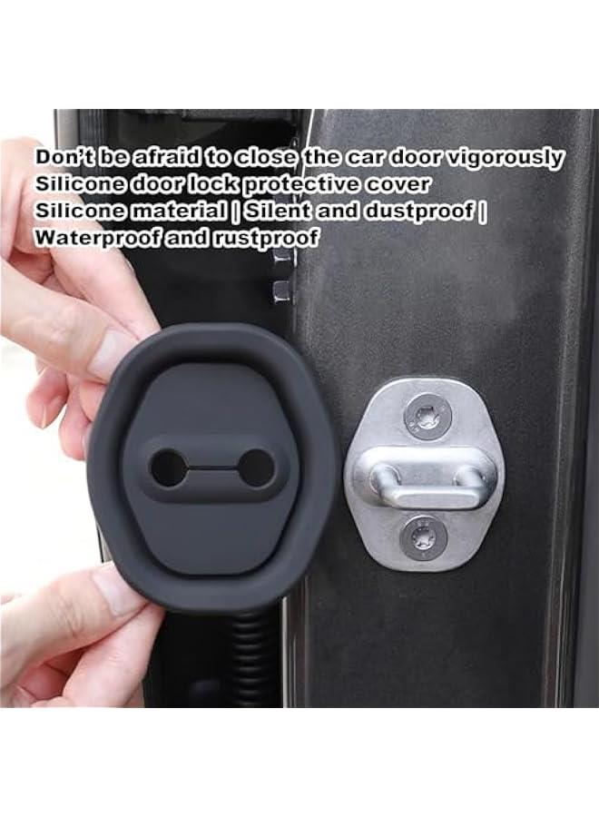 4 Silicone Door Latch Protective Covers for Car Door Locks | Car Silicone Door Latch Protective,Silent Shock Pads Vehicle Doors Locks Guard Stopper Set Auto Accessories - Image 2