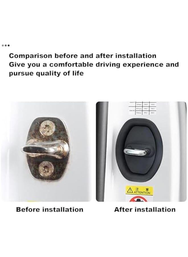 4 Silicone Door Latch Protective Covers for Car Door Locks | Car Silicone Door Latch Protective,Silent Shock Pads Vehicle Doors Locks Guard Stopper Set Auto Accessories - Image 4