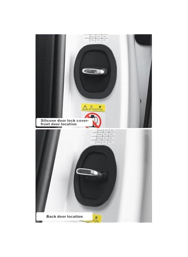 4 Silicone Door Latch Protective Covers for Car Door Locks | Car Silicone Door Latch Protective,Silent Shock Pads Vehicle Doors Locks Guard Stopper Set Auto Accessories - Image 5