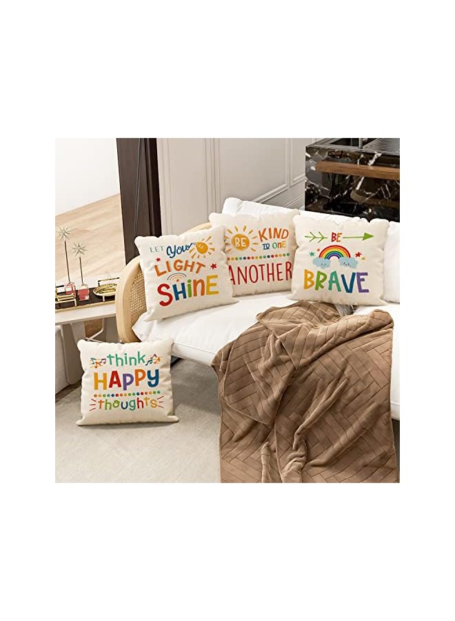 Green Tiger Rainbow Classroom Throw Pillow Covers 18x18 Inch Set of 4 Reading Calm Down Corner School Nursery Decor Throw Pillow Covers Teacher Counselor Must Haves - Image 2