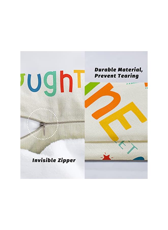 Green Tiger Rainbow Classroom Throw Pillow Covers 18x18 Inch Set of 4 Reading Calm Down Corner School Nursery Decor Throw Pillow Covers Teacher Counselor Must Haves - Image 4