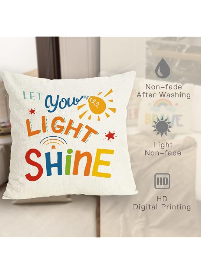 Green Tiger Rainbow Classroom Throw Pillow Covers 18x18 Inch Set of 4 Reading Calm Down Corner School Nursery Decor Throw Pillow Covers Teacher Counselor Must Haves - Image 5