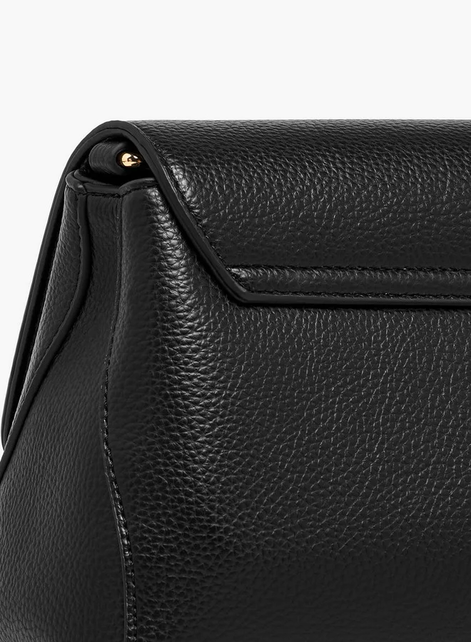 Celeste Solid Crossbody Bag with Detachable Chain Strap and Button Closure