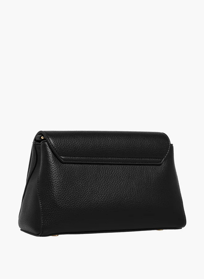 Celeste Solid Crossbody Bag with Detachable Chain Strap and Button Closure