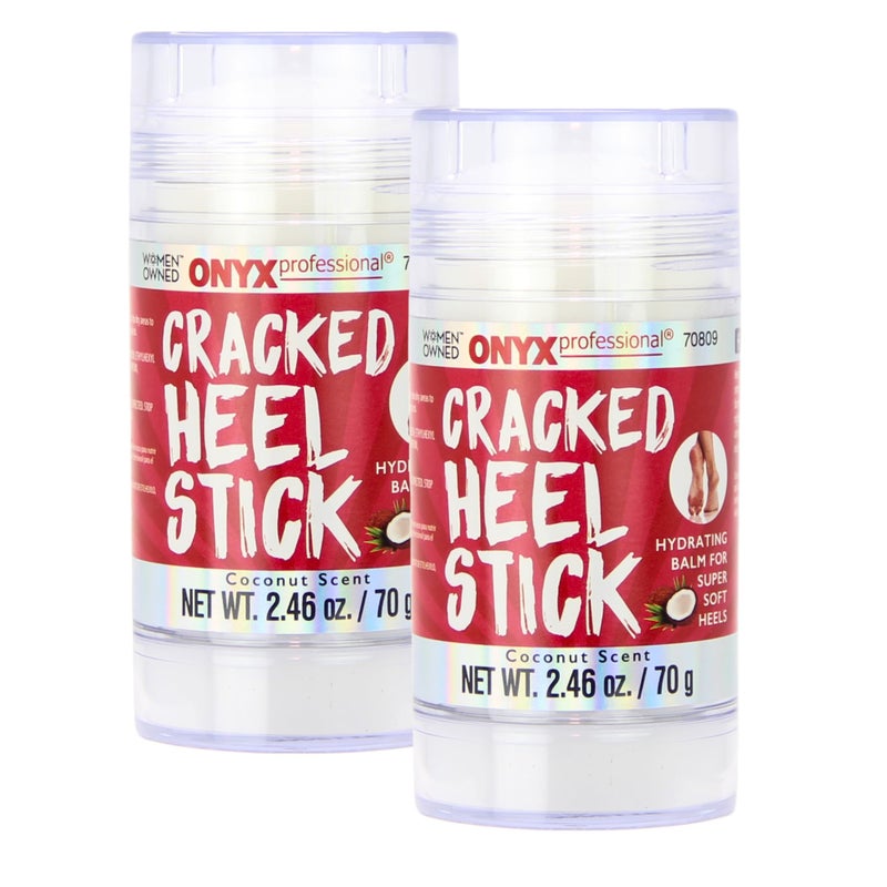 Onyx Professional Cracked Heel Repair Balm Stick for Dry Cracked Feet Treatment, Coconut Scent, 2 pack - Moisturizing Foot Balm, Rolls On, No Mess Like Foot Cream or Foot Lotion, Heel Treatment - Image 1