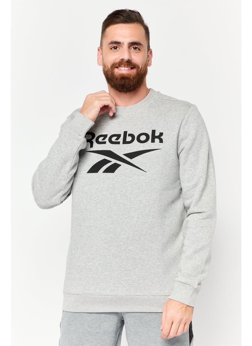 Reebok Men Sportswear Fit Long Sleeves Outdoor Sweatshirt, Grey  - Image 1