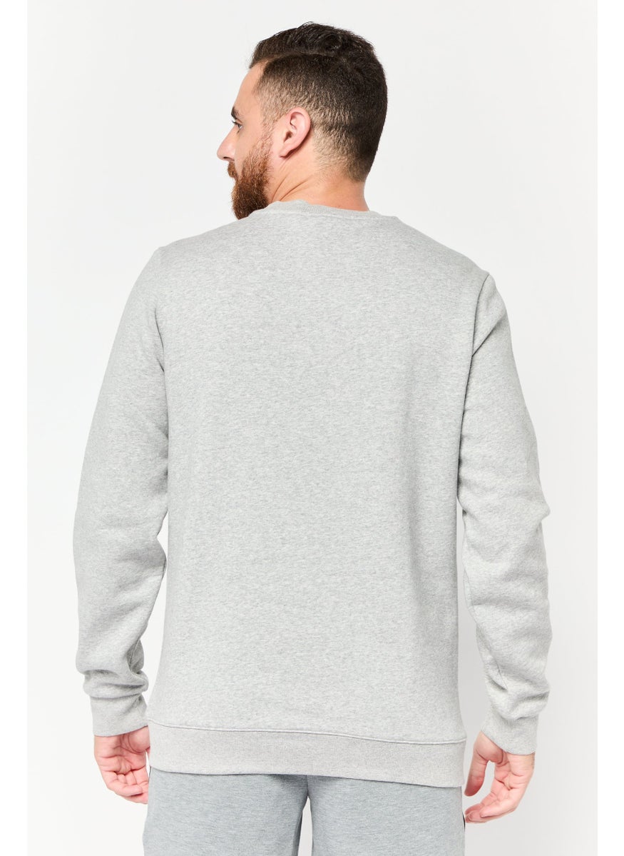 Reebok Men Sportswear Fit Long Sleeves Outdoor Sweatshirt, Grey  - Image 4
