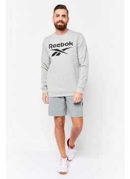 Reebok Men Sportswear Fit Long Sleeves Outdoor Sweatshirt, Grey  - Image 3