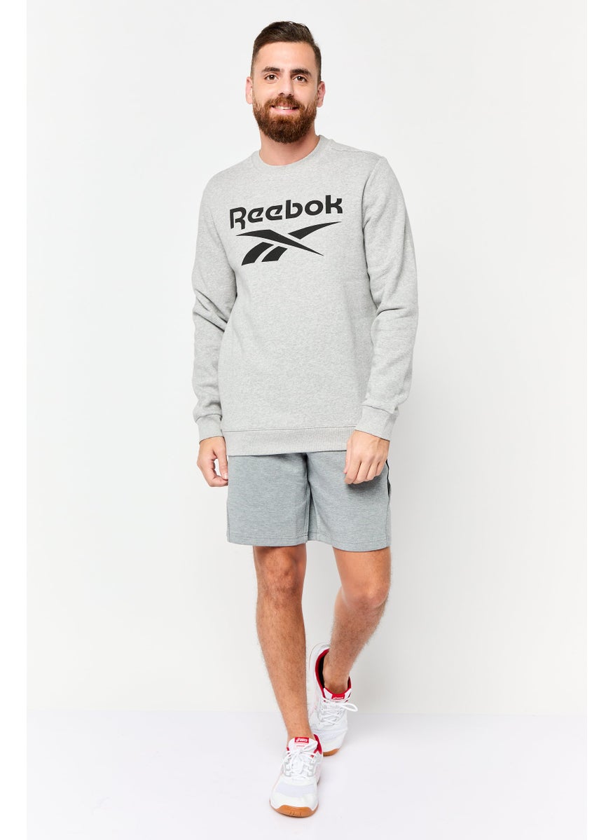 Reebok Men Sportswear Fit Long Sleeves Outdoor Sweatshirt, Grey  - Image 3