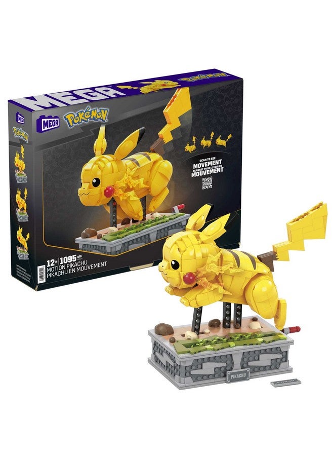 Mega Brands MEGA Pokemon Figure Building Toy for Adults, Motion Pikachu Collectible with Mechanized Movement  - Image 1