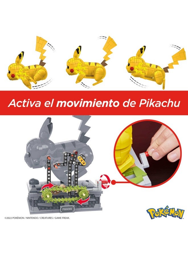 Mega Brands MEGA Pokemon Figure Building Toy for Adults, Motion Pikachu Collectible with Mechanized Movement  - Image 5
