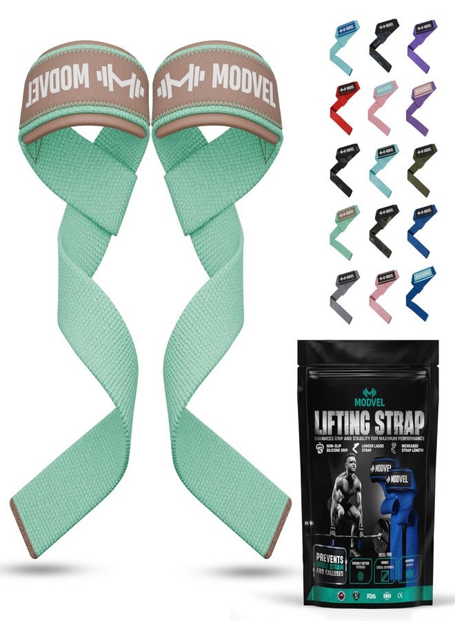 MODVEL Orthopedic Wrist Brace and Wraps for Weightlifting - Adjustable, Lightweight Support for Carpal Tunnel, Arthritis, Tendinitis, Bodybuilding, Strength Training, and Injury Relief Thin R Mint Green/Brown - Image 1