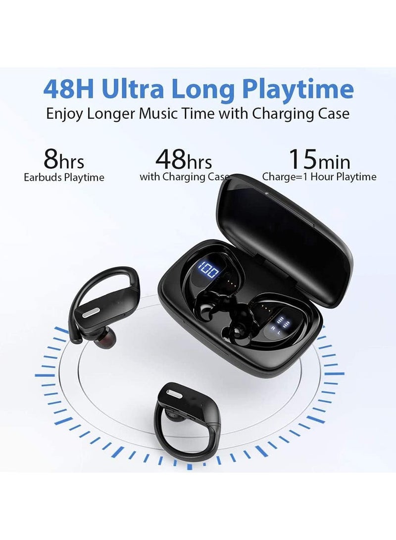 general Wireless Earbuds , Bluetooth Headphones 48H In-Ear Playback Headphones Waterproof with Microphone LED Display for Sports Running Exercise - Image 2