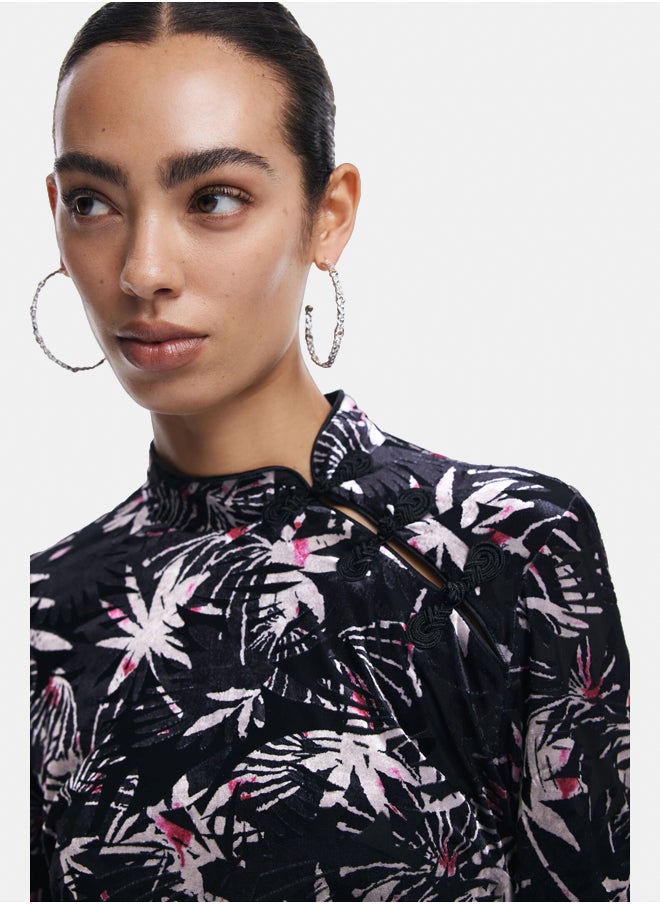 DESIGUAL Kimono neck leaf dress  - Image 3