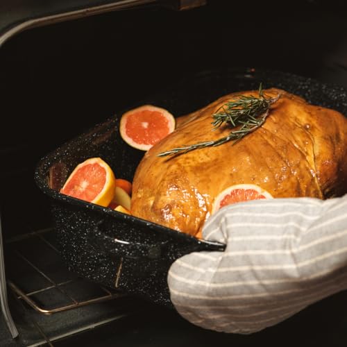Granite Ware 21-Inch Covered Rectangular Roaster - Enamel Steel Cookware, Nonstick & Chemical-Free, Dishwasher Safe - 25 Lb Capacity, Large Roasting Pan for Meats, Poultry, Vegetables (Speckled Black) - Image 5