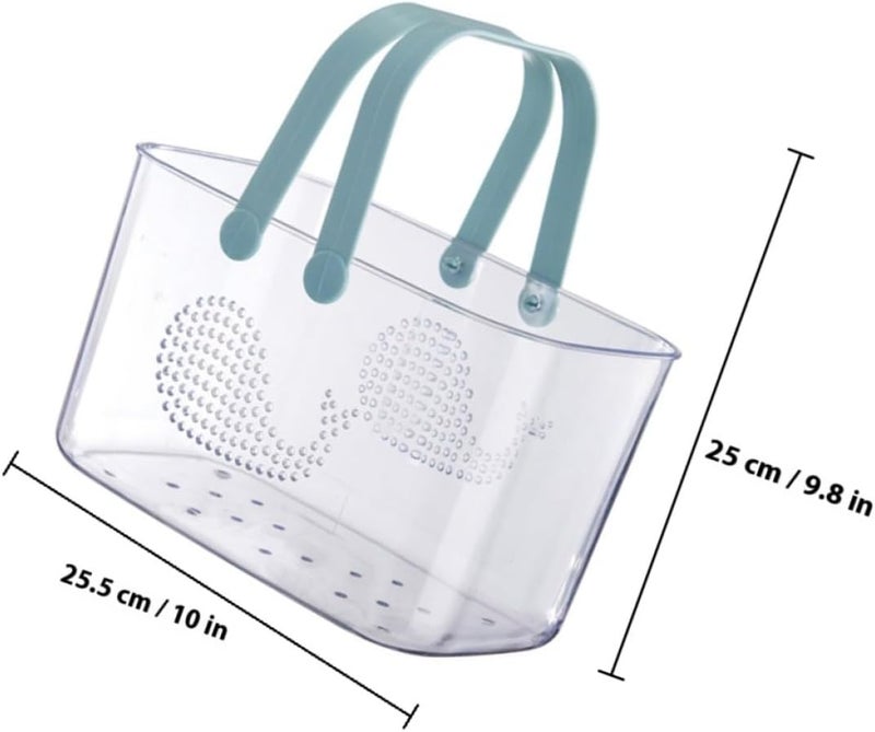 Whale-shaped Shower Basket Portable Plastic Tote with Handle, Blue Bathroom Organizer Basket for Home Storage, Large Capacity Drainage Caddy for Shower and Bath Accessories - Image 2