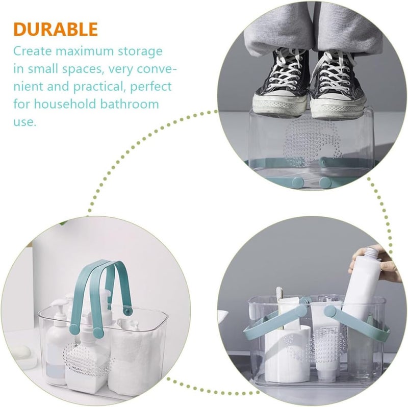 Whale-shaped Shower Basket Portable Plastic Tote with Handle, Blue Bathroom Organizer Basket for Home Storage, Large Capacity Drainage Caddy for Shower and Bath Accessories - Image 3