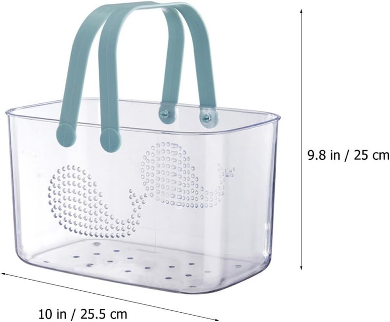 Whale-shaped Shower Basket Portable Plastic Tote with Handle, Blue Bathroom Organizer Basket for Home Storage, Large Capacity Drainage Caddy for Shower and Bath Accessories - Image 5