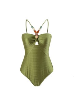 Generic 2Pcs The latest women's one-piece swimsuit hollow gem long dress swimsuit set  - Image 2