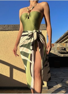 Generic 2Pcs The latest women's one-piece swimsuit hollow gem long dress swimsuit set  - Image 5