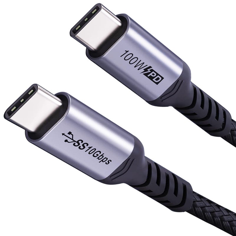 SUMPK Short USB C to USB C Cable (1.5ft 2 Packs), 3.1 Gen 2 10Gbps 100W 4K USBC Video High Speed Data Transfer Fast Charging Cord Compatibile with Samsung Galaxy T5 LaCie SSD, MacBook, Display Monitor - Image 1