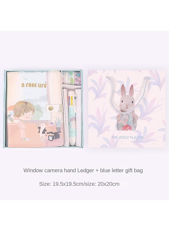 Bluejw Hand Account Book Simple Ins Style Suit Gift Box Journal Notebook Internet Popular Girl Heart Primary School Student Hand Account Book - Image 1