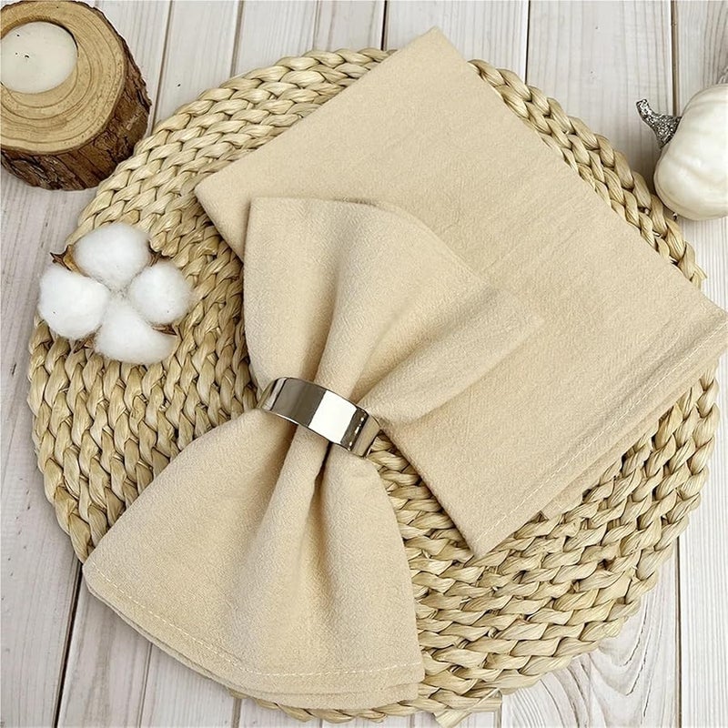 Dusty Blue Cotton Cloth Napkins 12Pcs 30x45cm Kitchen Serviette Table Decor - Image 4