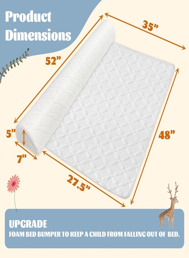 Asatdd Waterproof Bed Rail for Toddlers, Bed Guard Rail, Soft Memory Foam Toddler Bed Bumper for Twin, Full, Queen, King Beds with Washable Cover, 1 Pack - Image 2