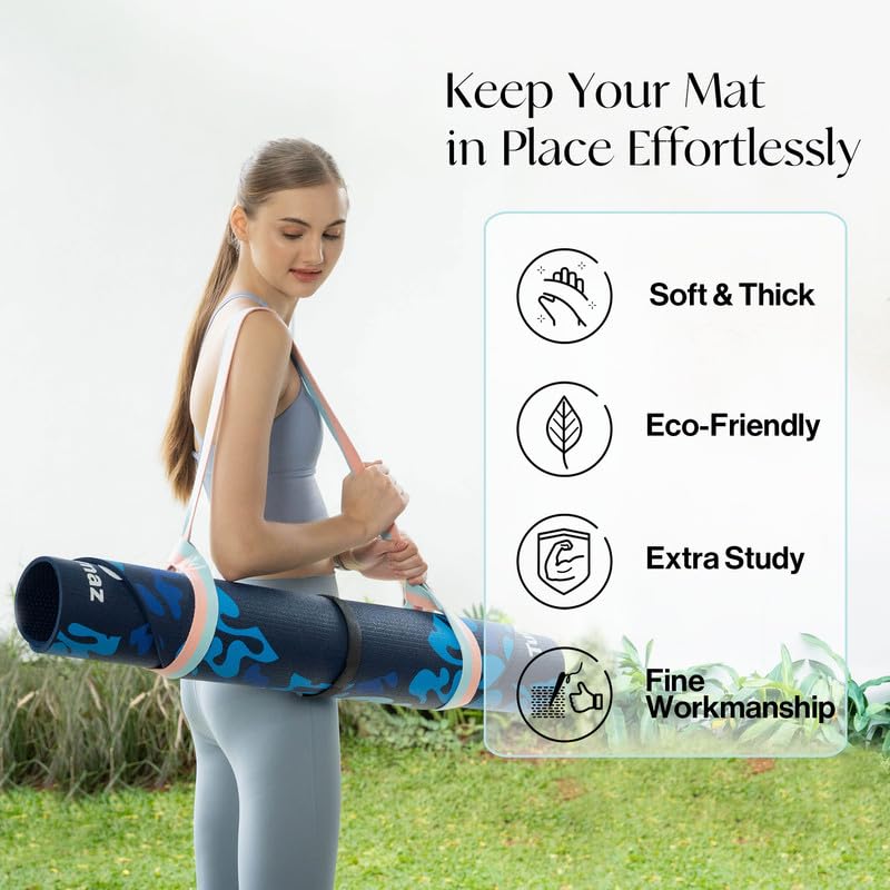 Tumaz Yoga Mat Strap [MAT NOT Included] (2 Sizes) with Extra Thick & Comfy Delicate Texture, Adjustable Yoga Mat Carrier - Image 4