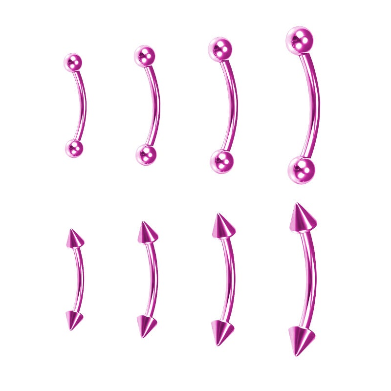 BLISI Eyebrow Piercing Jewelry Titanium Vertical Labret Lip Jewelry Pink Eyebrow Rings 16G Curved Barbell Piercing Jewelry 6mm/8mm/10mm/12mm Ear Rook Small Belly Button Ring Bridge Eyebrow Piercing - Image 1