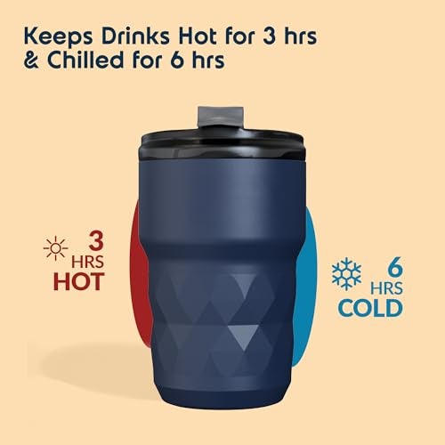 Headway Java 360 Stainless Steel Mugs Meridian Blue 360 ml - 2 Years Brand Warranty | Insulated Coffee Mug | Travel Mug | Coffee Tumbler | Cold for 6 Hours & Hot for 3 Hours - Image 4