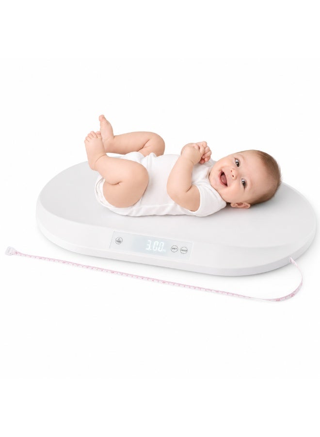 porodo Electric Digital Baby Scale for weighing up to 40kg, Large LED Screen, Includes Measuring Tape, Accurate Digital Scale for Infant Babies, Newborn Puppy, and Cat - Image 1