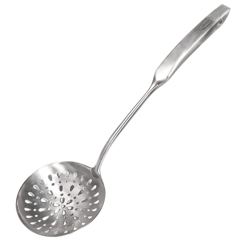 Newness Focus on Stainless Steel Skimmer Slotted Spoon Rustproof Integral Forming Durable Newness 304 Stainless Steel Slotted Spoon with Vacuum Ergonomic Handle Comfortable Grip Design Strainer Ladle for Kitchen 1496 Inches 