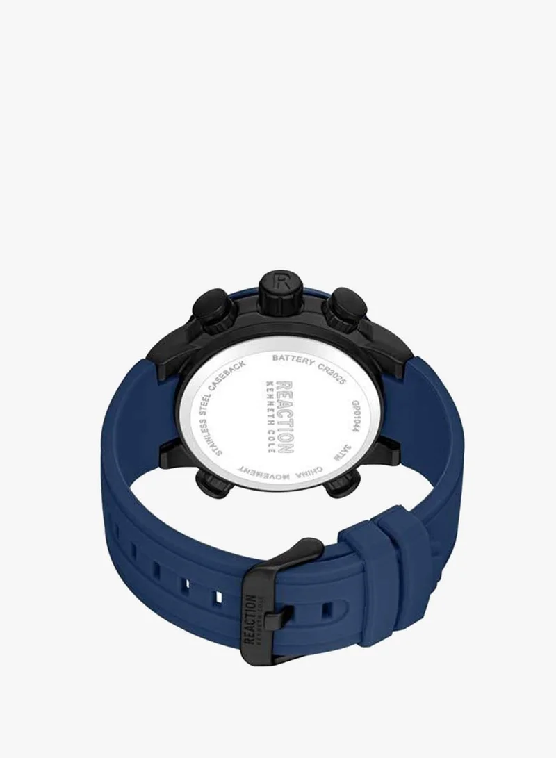 Kenneth Cole Reaction blue Black Dial Blue Silicone Strap Analog-digital Watch for Men, 56.2mm for Men | Best Price UAE