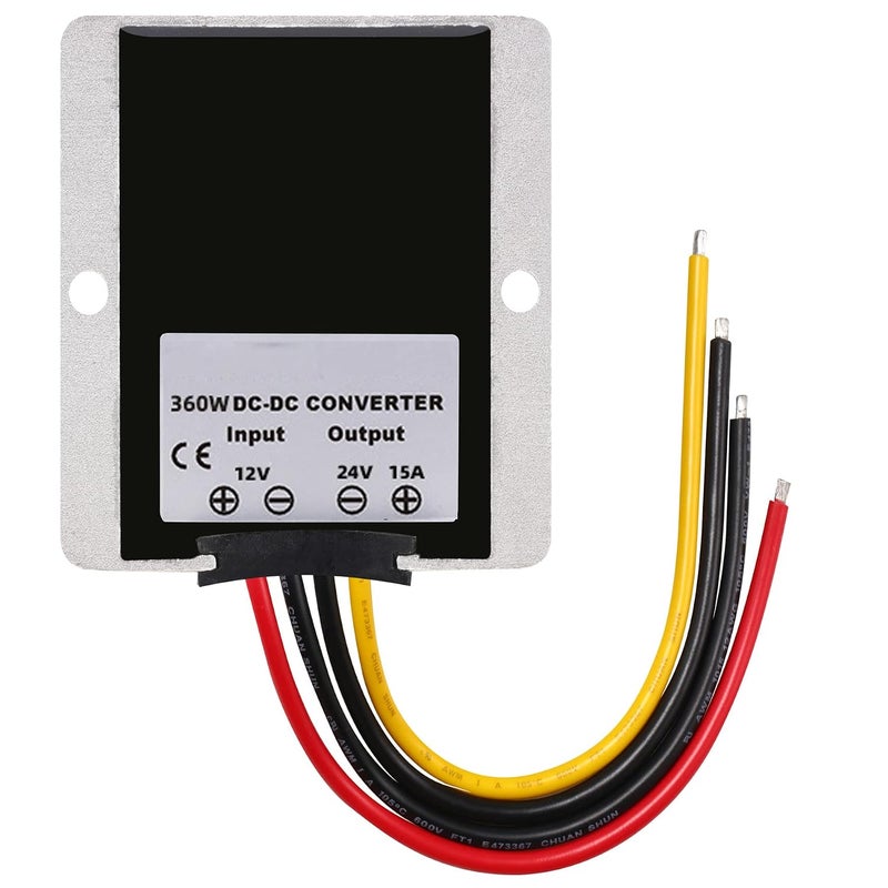 MGGi مُعزز الجهد من 12V DC إلى 24V 15A 360W، محول رفع DC/DC، وحدة تنظيم إمداد الطاقة، محول رفع، محول طاقة، مقاوم للماء - للسيارة والشاحنة والمركبة والقارب والدراجة الكهربائية - Image 3