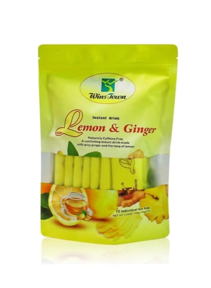 Wins Town Lemon Ginger Tea Bags, Made with spicy ginger and refreshing lemon, Gives you warm care and health support, Dietary Supplement 15 BagsLemon Ginger Tea Bags, Made with spicy ginger and refreshing lemon, Gives you warm care and health support, Dietary Supplement 15 Bags - Image 2