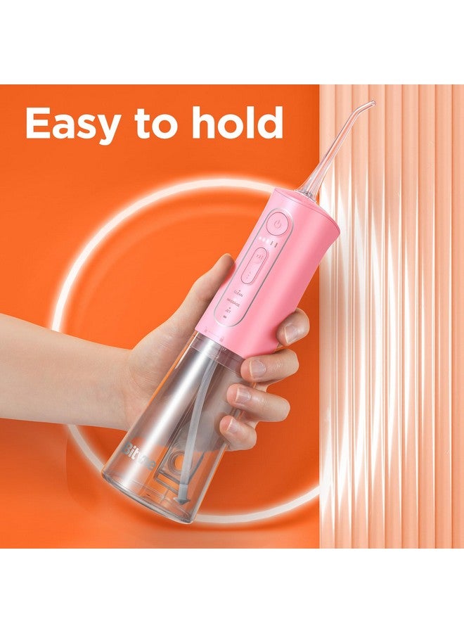 Bitvae C5 Water Flosser Teeth Picks, Cordless Portable Oral Irrigator, Powerful And Rechargeable Water Flosser For Teeth, Brace Care, Ipx7 Waterproof Water Dental Picks For Cleaning, Quartz Pink - Image 4