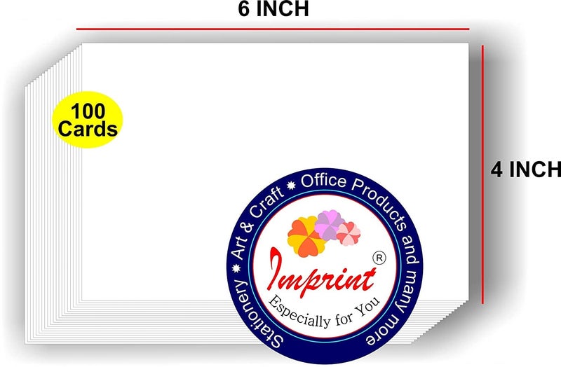 Imprint White Index Cards | 4 x 6 inches | Unruled | Pack of 50 - Image 2