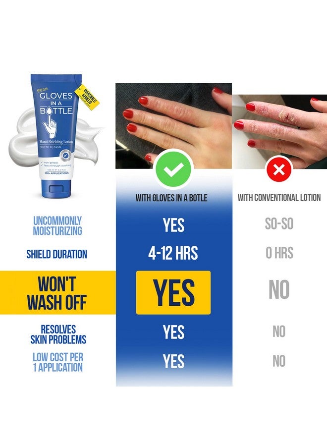 Gloves In A Bottle - Shielding Lotion for Dry Skin, Hand Lotion Travel Size, Protects & Restores Dry Cracked Skin- 3.4 oz.. - Image 3