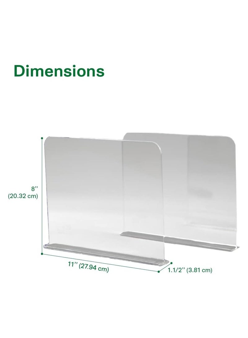 TPGP Clear Acrylic Closet Shelf Dividers for Clothes, Handbags, Purses, Books, Sweaters - Adjustable Separators to Organize Wooden Shelves - 8" Tall - Pack of 2  - Image 2