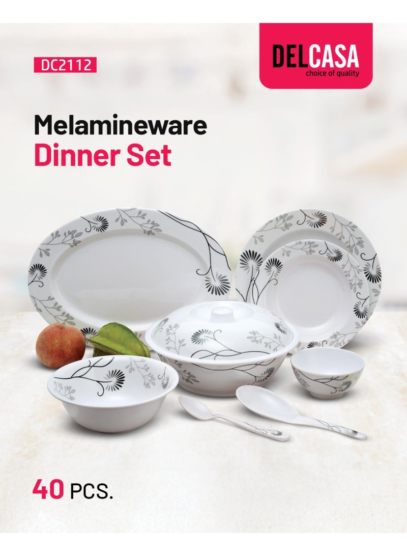 DELCASA طقم عشاء ديلكاسا 40 قطعة من الميلامين DC2112 - Image 2