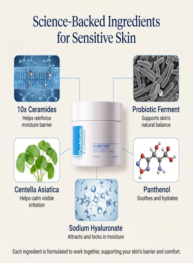 Grospe Probiotic & Ceramide Calming Cream for Sensitive Skin 1.76oz - Image 3
